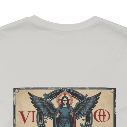 Virgo - Gothic Zodiac T-Shirt. Blue graphic on the back.  Zodiac in the Shadows