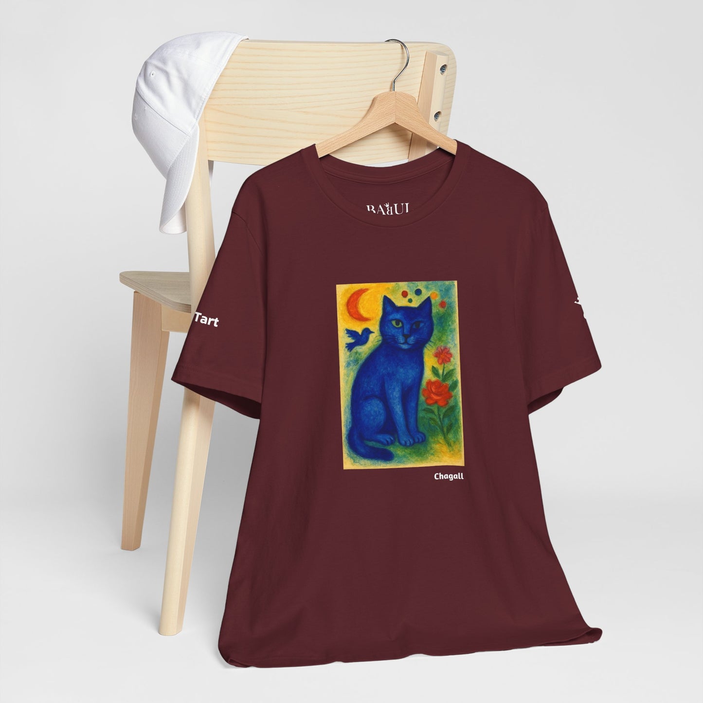 CATART Unisex Jersey Cat T-Shirt - MARC CHAGALL - Iconic Painting Reimagined with Cats