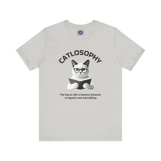 Catlosophy Unisex Jersey Short Sleeve Tee –  "The Key to Life" Design