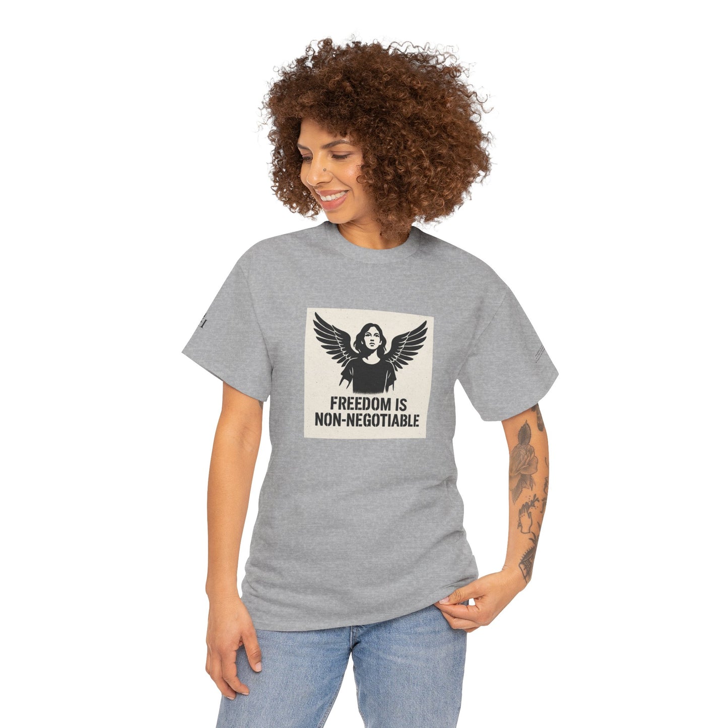 Rebel Graphic Tee - Unisex Heavy Cotton T-Shirt for the Wild at Heart. Rebel Tees, Born to Be Worn - FREEDOM IS NON-NEGOTIABLE