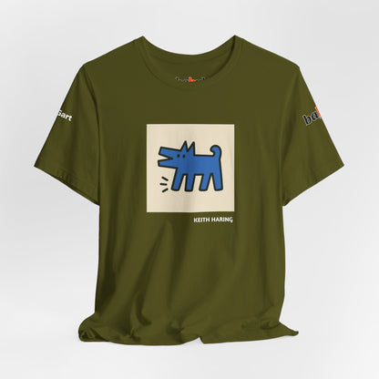 DOGART Unisex Jersey Cat T-Shirt - KEITH HARING - Iconic Painting Reimagined with Dogs