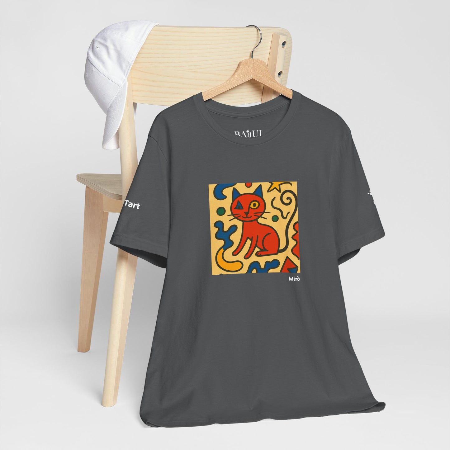 CATART Unisex Jersey Cat T-Shirt - MIRO - Iconic Painting Reimagined with Cats
