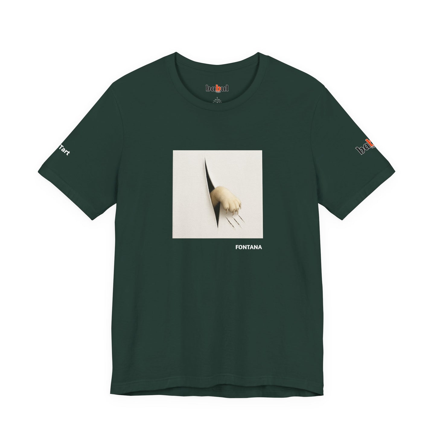 CATART Unisex Jersey Cat T-Shirt - FONTANA - Iconic Painting Reimagined with Cats