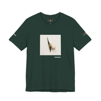 CATART Unisex Jersey Cat T-Shirt - FONTANA - Iconic Painting Reimagined with Cats