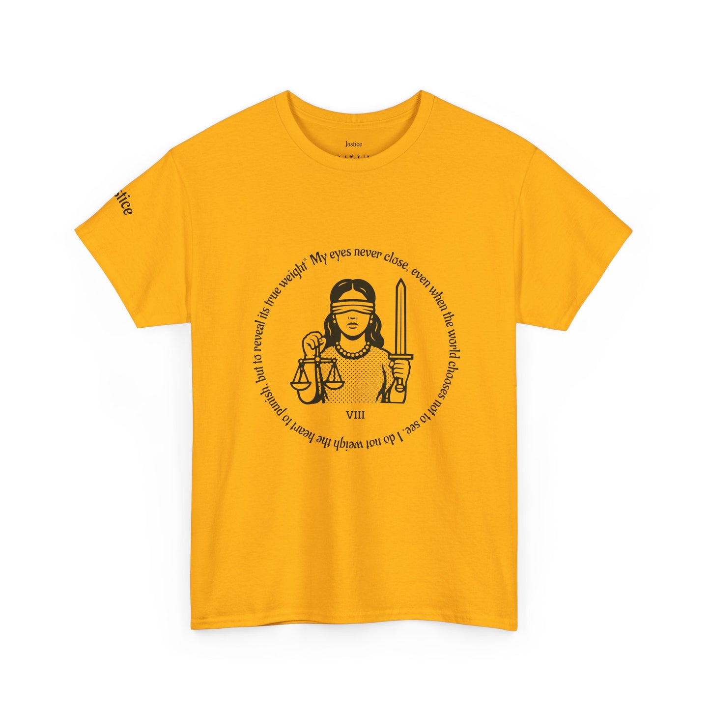 Justice - ArcanaPop T-Shirt – Where Tarot Magic Meets Pop Art