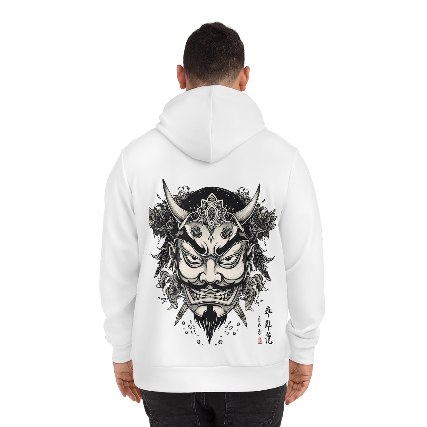 Bold Oni Mask Hoodie - Japanese Irezumi Tattoo Art Streetwear