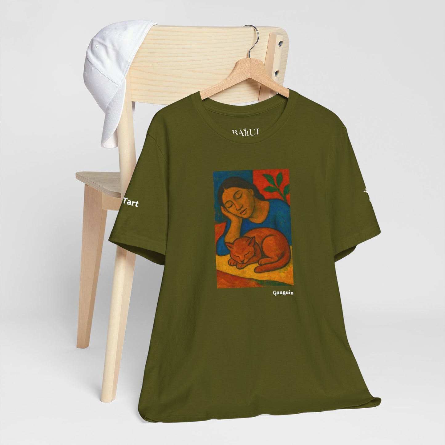 CATART Unisex Jersey Cat T-Shirt - GAUGUIN - Iconic Painting Reimagined with Cats