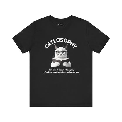 Catlosophy Unisex Jersey Short Sleeve Tee –  "Life isn't about fitting In" Design