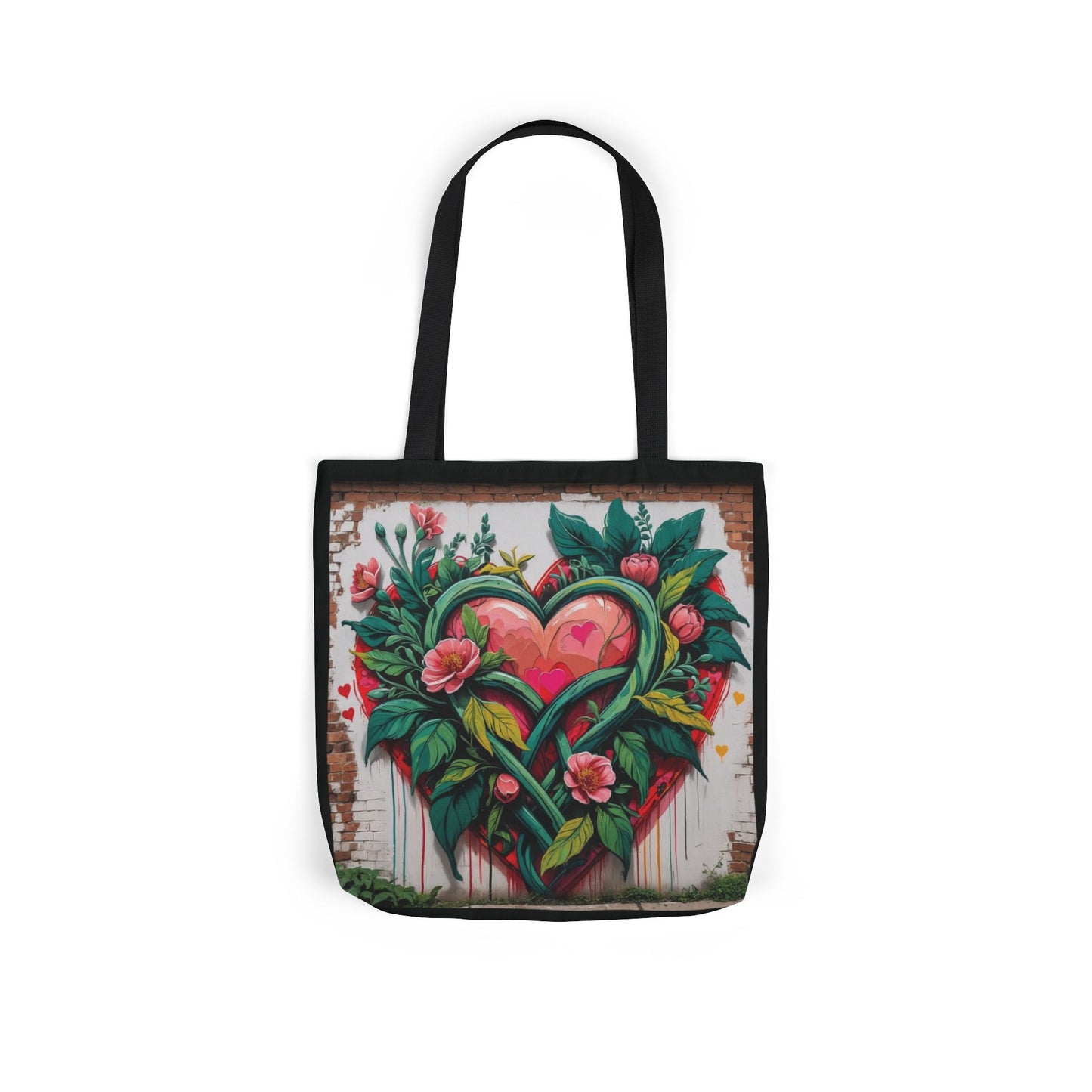 Artistic Surge - Eco-Friendly Canvas Tote Bag - FLOWERED HEARTS
