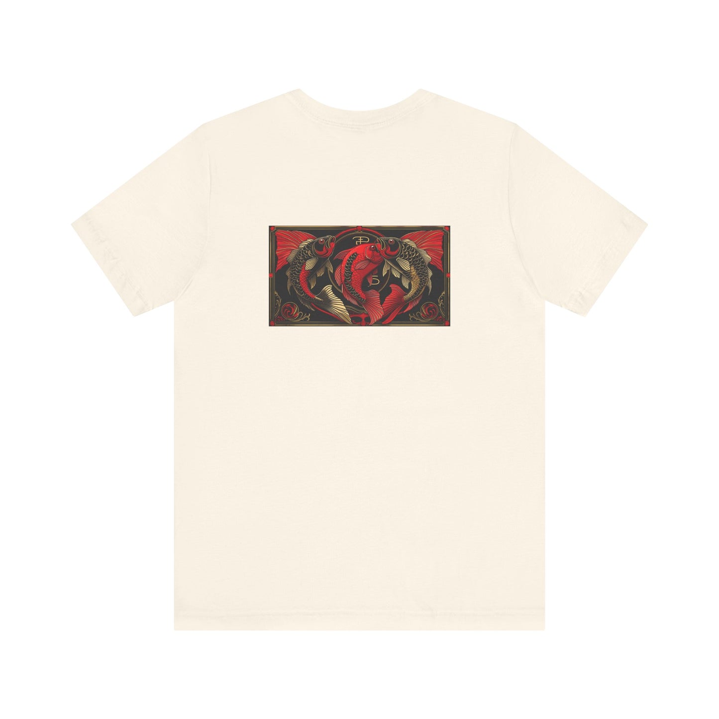 Pisces - Gothic Zodiac, Red Graphic on the back T-Shirt. Zodiac in the Shadows