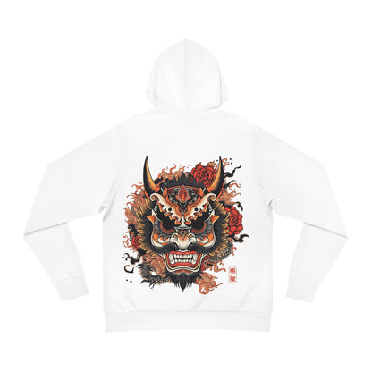 Bold Oni Mask Hoodie - Japanese Irezumi Tattoo Art Streetwear