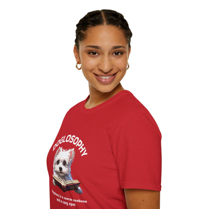 Doglosophy  Unisex Softstyle T-Shirt - "Happiness is a Warm Sunbeam" Design