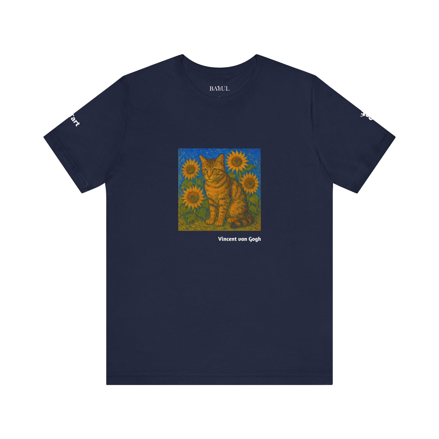 CATART Unisex Jersey Cat T-Shirt - Vincent van Gogh - Iconic Painting Reimagined with Cats