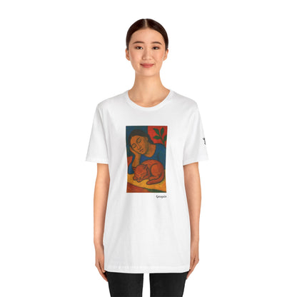 CATART Unisex Jersey Cat T-Shirt - GAUGUIN - Iconic Painting Reimagined with Cats