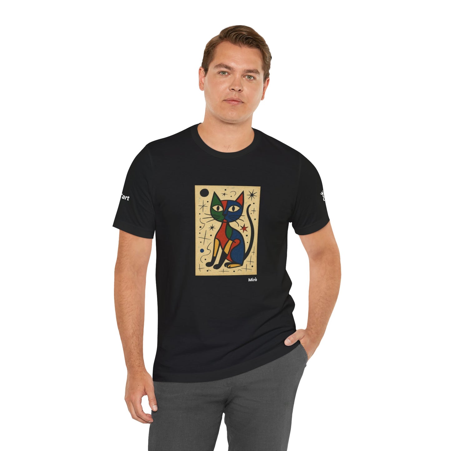 CATART Unisex Jersey Cat T-Shirt - MIRO - Iconic Painting Reimagined with Cats