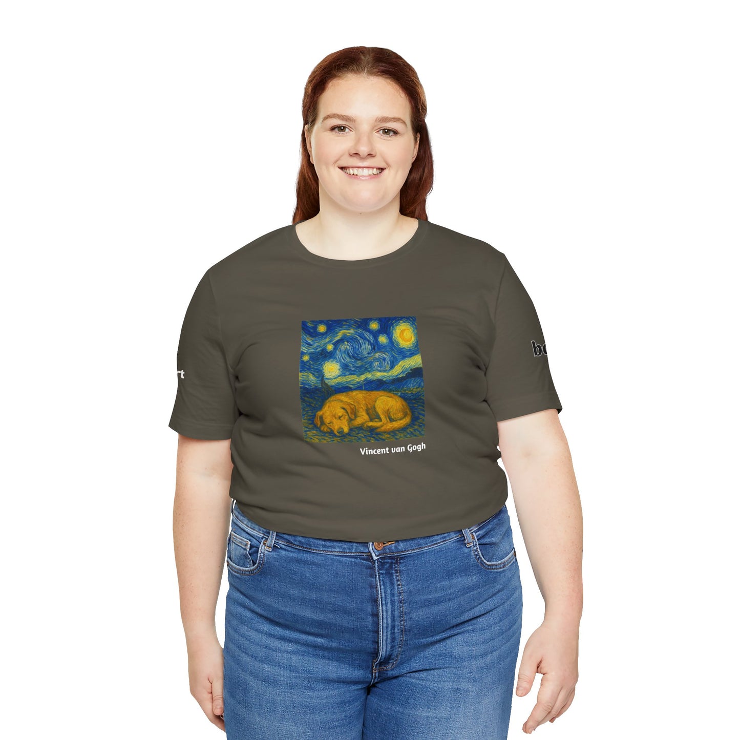 DOGART Unisex Jersey Dog T-Shirt - VAN GOGH - Iconic Painting Reimagined with Dogs