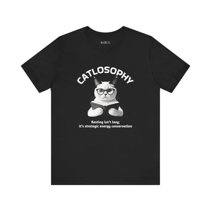 Catlosophy Unisex Jersey Short Sleeve Tee –  "Resting isn't Lazy" Design
