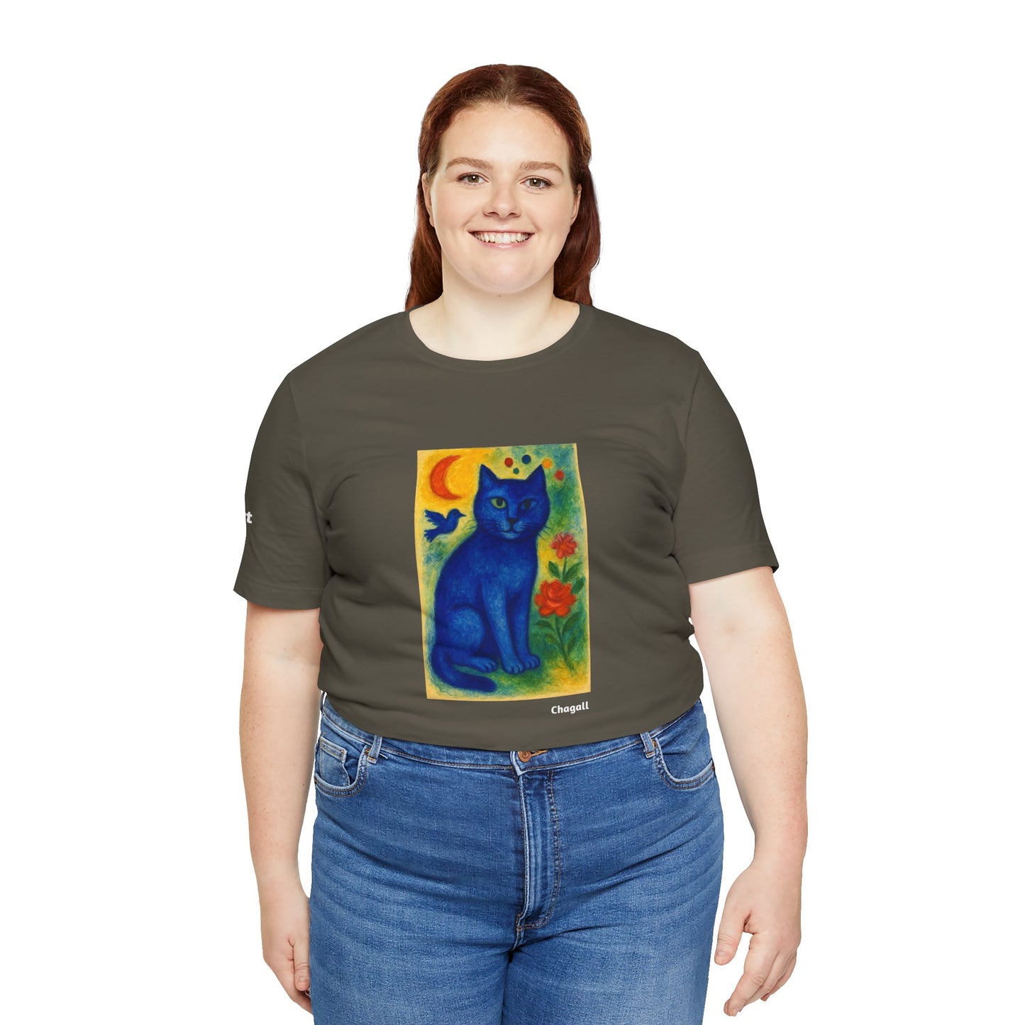 CATART Unisex Jersey Cat T-Shirt - MARC CHAGALL - Iconic Painting Reimagined with Cats