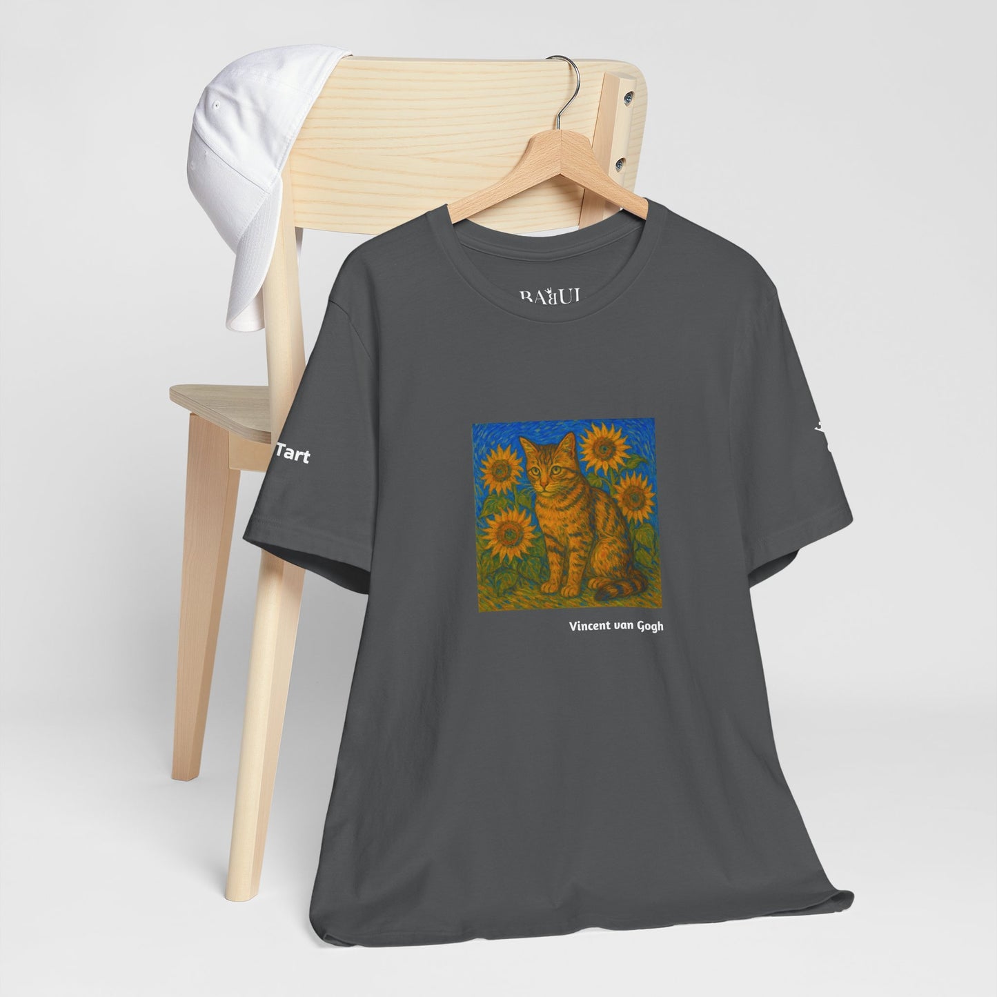 CATART Unisex Jersey Cat T-Shirt - Vincent van Gogh - Iconic Painting Reimagined with Cats