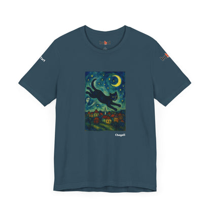 CATART Unisex Jersey Cat T-Shirt - MARC CHAGALL - Iconic Painting Reimagined with Cats