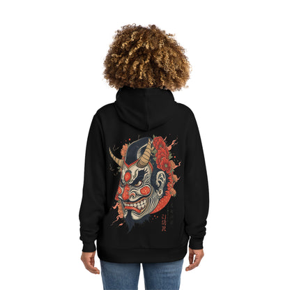 Bold Oni Mask Hoodie - Japanese Irezumi Tattoo Art Streetwear