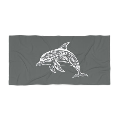 Tribal Waves Beach Towel - DOLPHIN