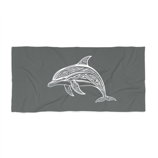 Tribal Waves Beach Towel - DOLPHIN