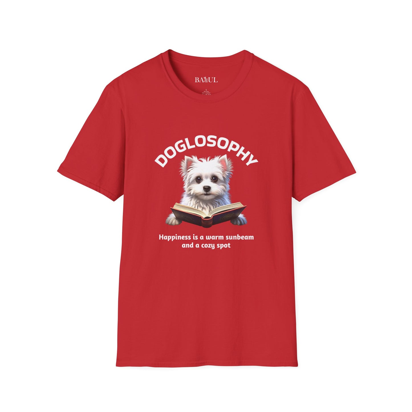 Doglosophy  Unisex Softstyle T-Shirt - "Happiness is a Warm Sunbeam" Design
