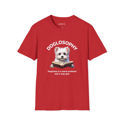 Doglosophy  Unisex Softstyle T-Shirt - "Happiness is a Warm Sunbeam" Design