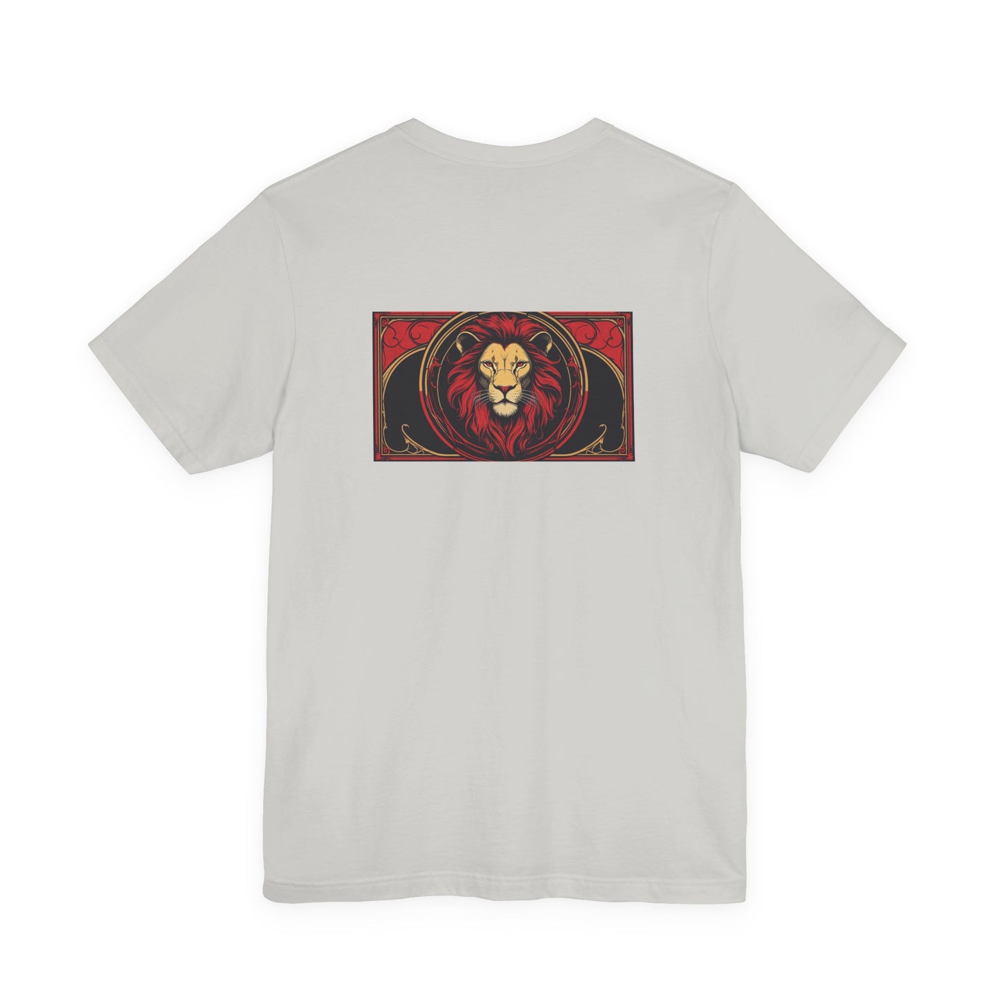 Leo - Gothic Zodiac, Red Graphic on the back T-Shirt. Zodiac in the Shadows