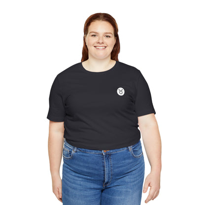 Taurus - Gothic Zodiac T-Shirt. Blue graphic on the back.  Zodiac in the Shadows
