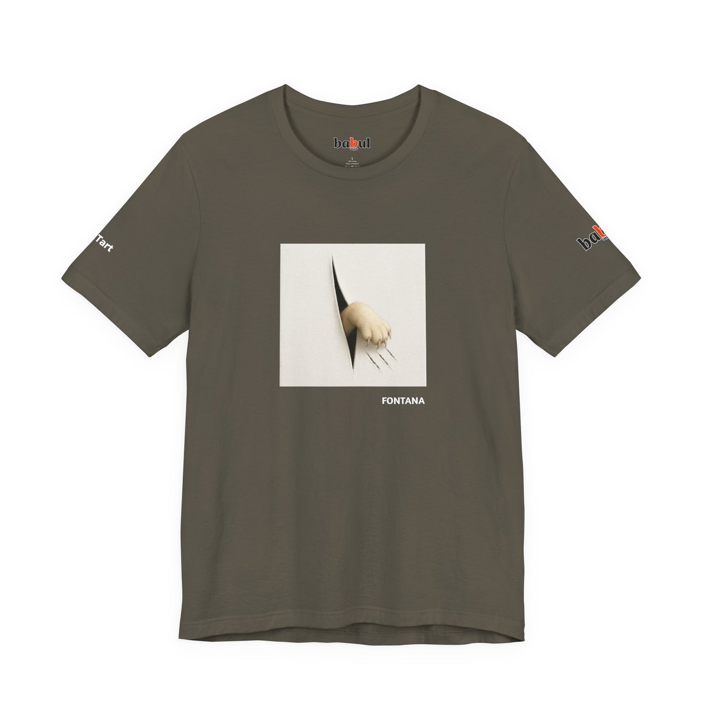 CATART Unisex Jersey Cat T-Shirt - FONTANA - Iconic Painting Reimagined with Cats