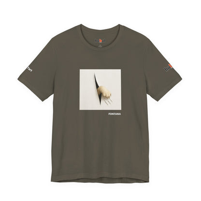 CATART Unisex Jersey Cat T-Shirt - FONTANA - Iconic Painting Reimagined with Cats