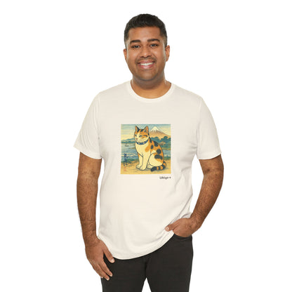 CATART Unisex Jersey Cat T-Shirt - UKIYO-E Japanese art Style - Iconic Painting Reimagined with Cats