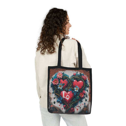 Artistic Surge - Eco-Friendly Canvas Tote Bag - LOVE HEARTS