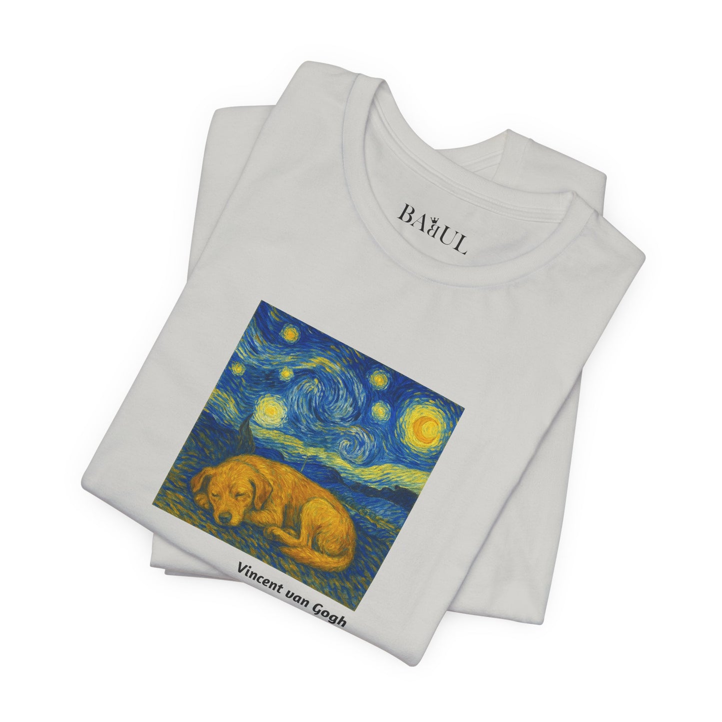 DOGART Unisex Jersey Dog T-Shirt - VAN GOGH - Iconic Painting Reimagined with Dogs