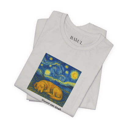 DOGART Unisex Jersey Dog T-Shirt - VAN GOGH - Iconic Painting Reimagined with Dogs