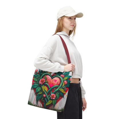 Artistic Surge - Eco-Friendly Canvas Tote Bag - HEARTS OF LOVE