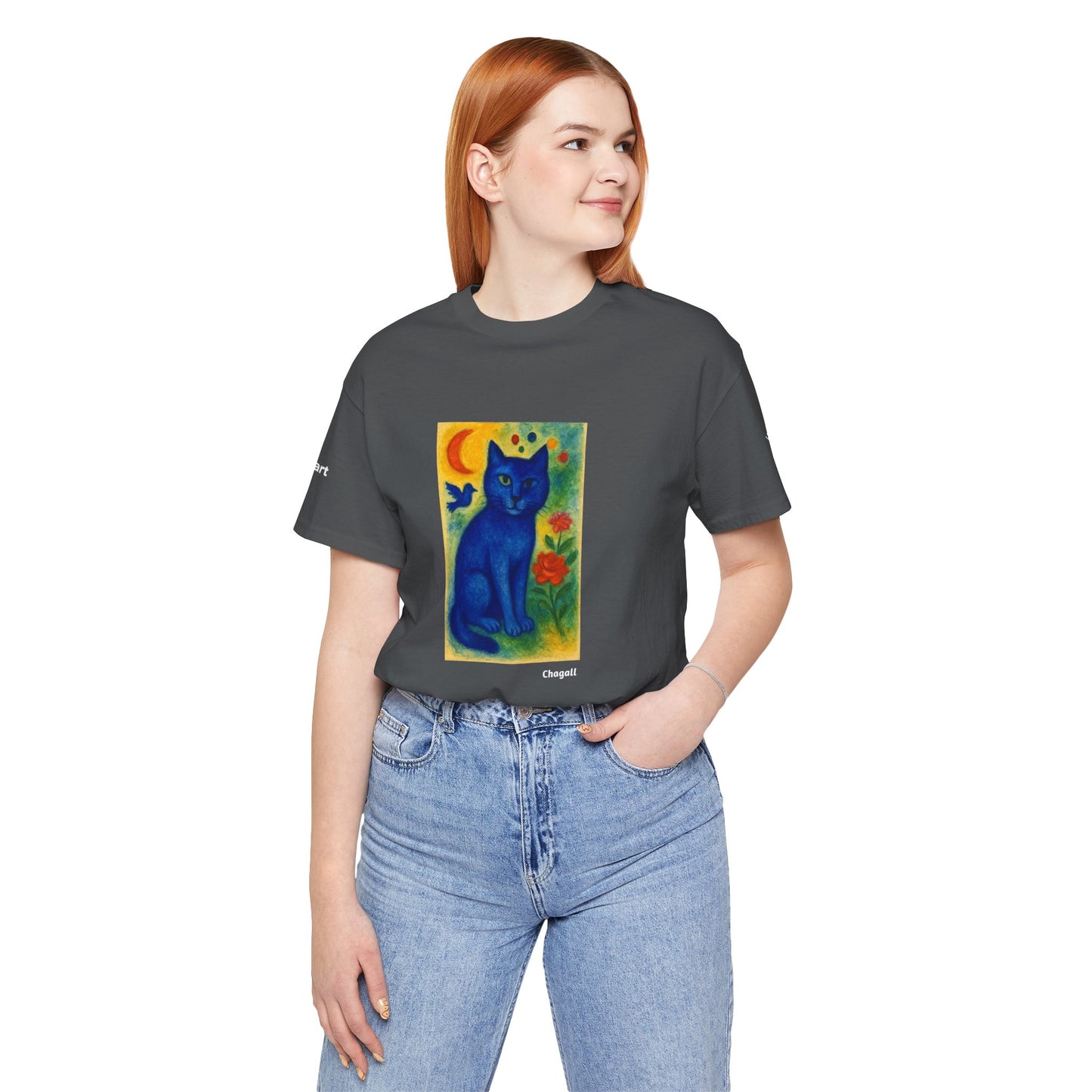 CATART Unisex Jersey Cat T-Shirt - MARC CHAGALL - Iconic Painting Reimagined with Cats