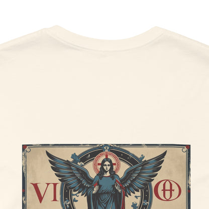 Virgo - Gothic Zodiac T-Shirt. Blue graphic on the back.  Zodiac in the Shadows