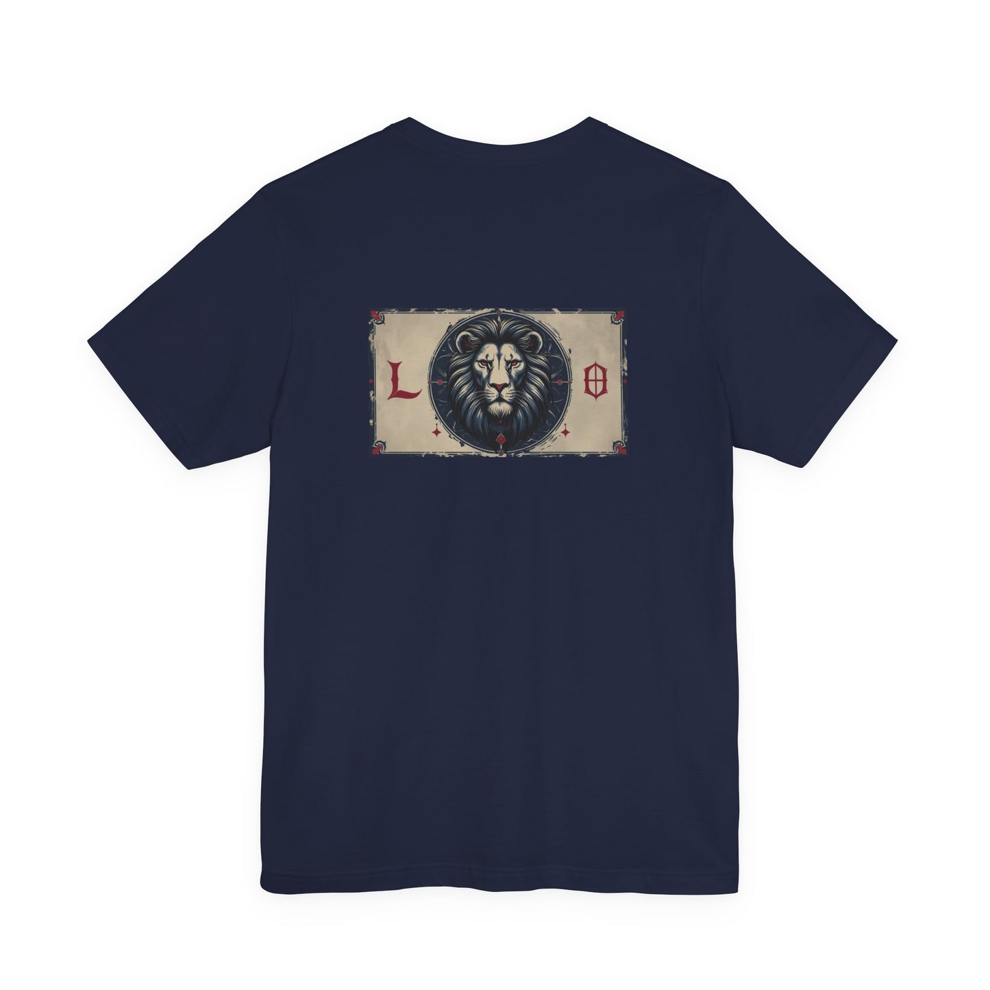 Leo - Gothic Zodiac T-Shirt. Blue graphic on the back.  Zodiac in the Shadows
