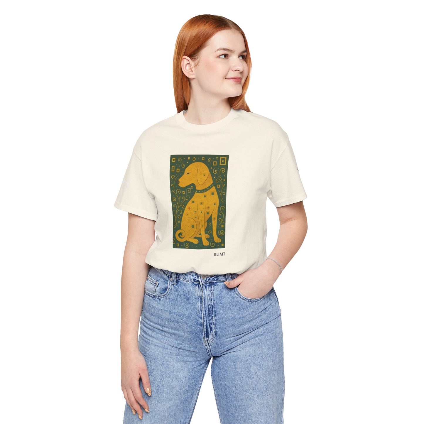 DOGART Unisex Jersey Dog T-Shirt - KLIMT - Iconic Painting Reimagined with Dogs