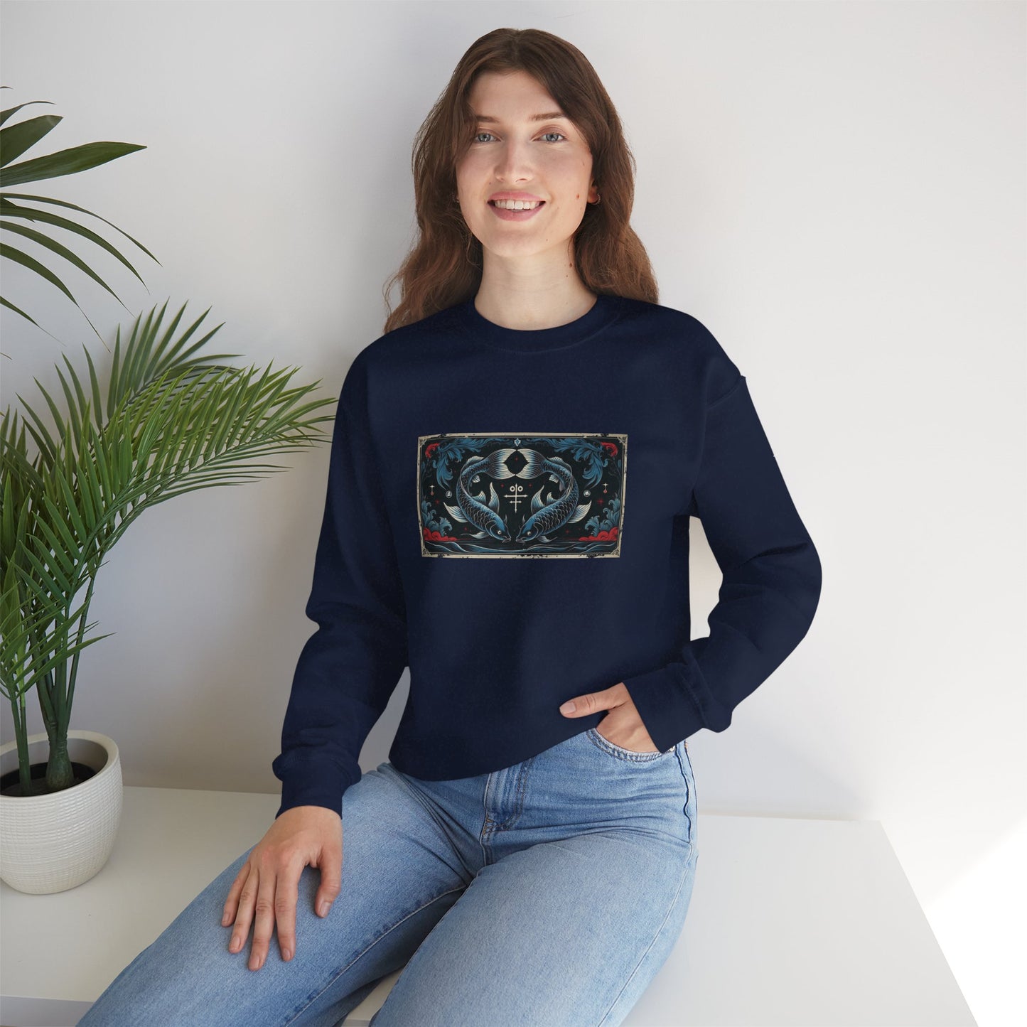 Pisces - Gothic Zodiac Blue Sweatshirt