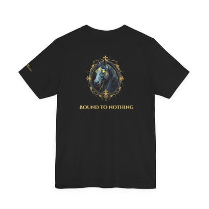 Horse – Bound to nothing - Magic Animals T-Shirt Black Only (graphic on the back)