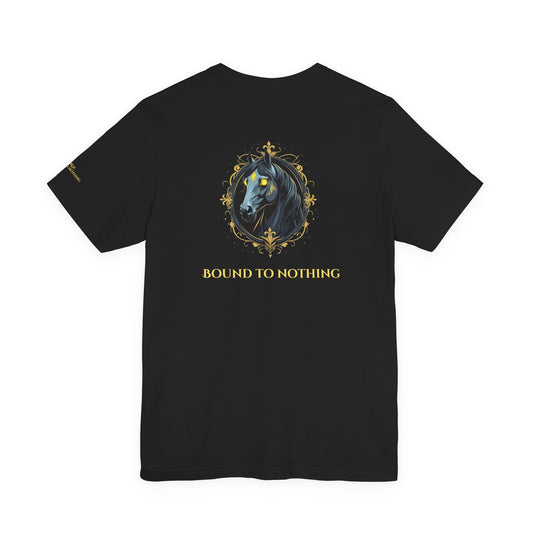 Horse – Bound to nothing - Magic Animals T-Shirt Black Only (graphic on the back)