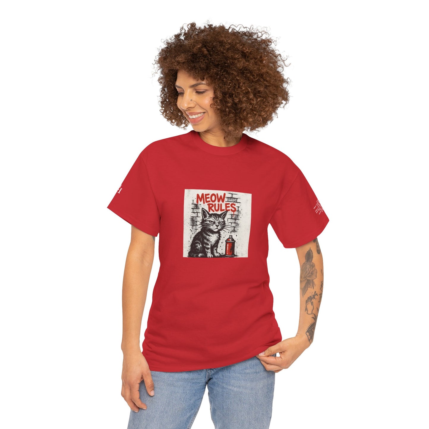 Rebel Graphic Tee - Unisex Heavy Cotton T-Shirt for the Wild at Heart. Rebel Tees, Born to Be Worn - MEOW RULES