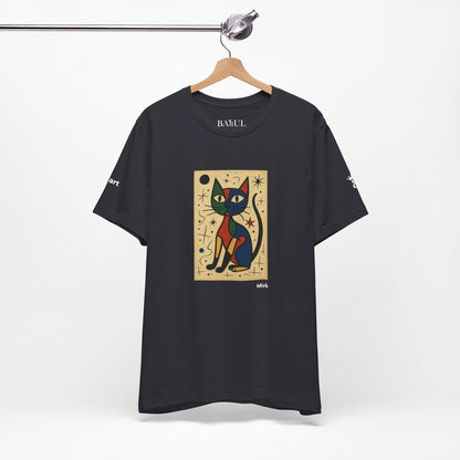 CATART Unisex Jersey Cat T-Shirt - MIRO - Iconic Painting Reimagined with Cats