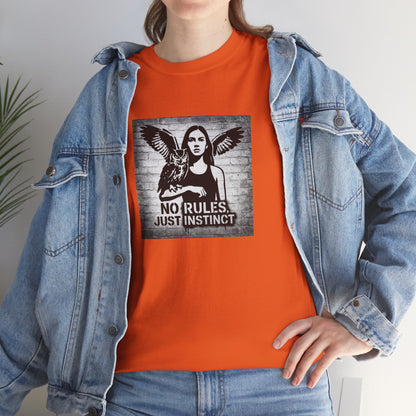 Rebel Graphic Tee - Unisex Heavy Cotton T-Shirt for the Wild at Heart. Rebel Tees, Born to Be Worn - NO RULES, JUST INSTINCT