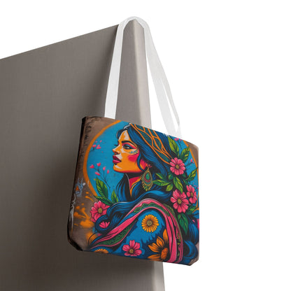 Artistic Surge - Eco-Friendly Canvas Tote Bag - FLOWERING WOMAN