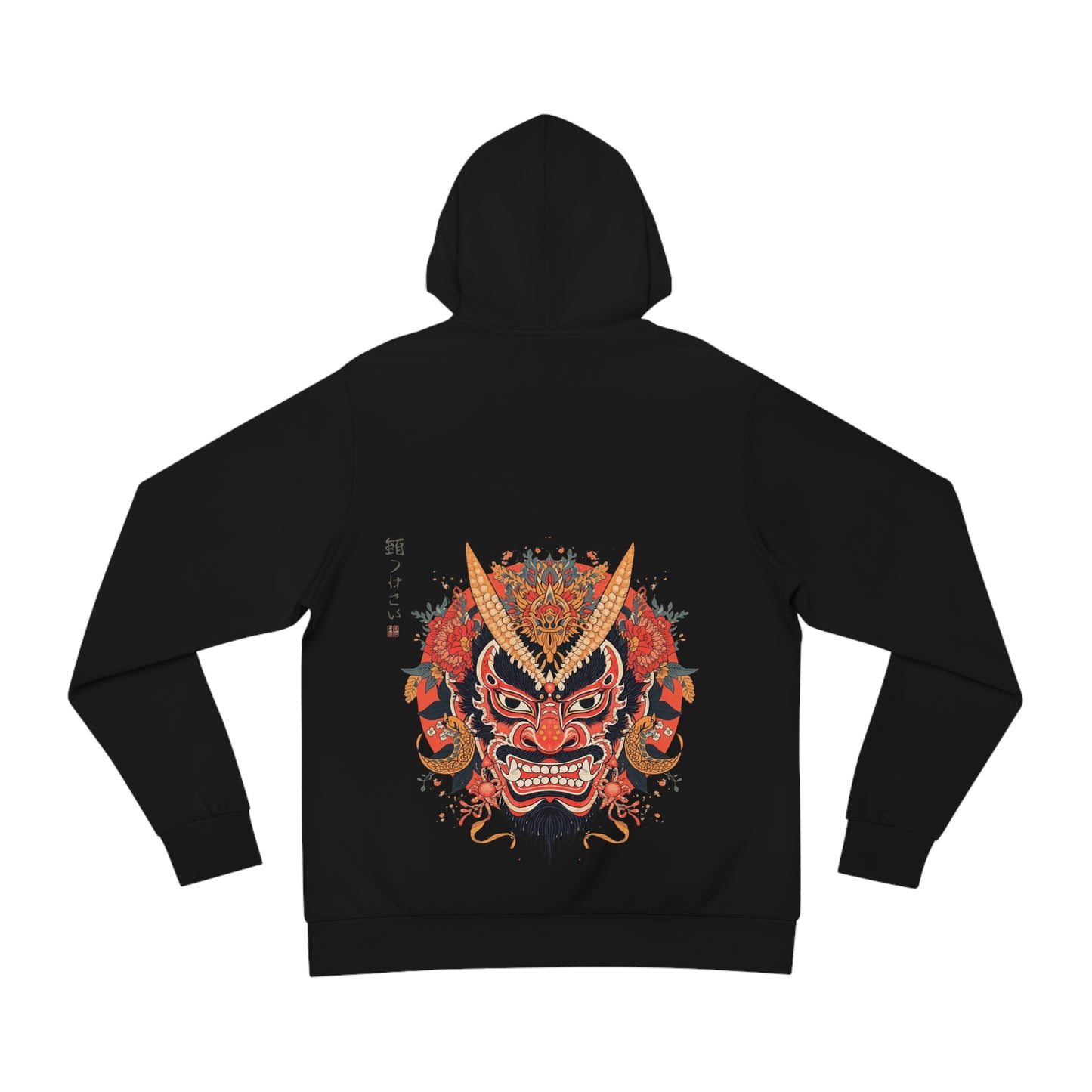 Bold Oni Mask Hoodie - Japanese Irezumi Tattoo Art Streetwear